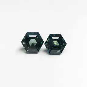 0.69cttw 2pc 4.51x3.94x2.71mm 4.36x3.87x2.62mm Hexagon Step Cut Sapphire Matching Pair 22768-07