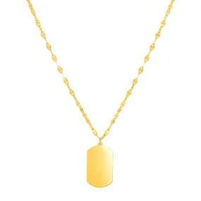 14K Yellow Gold Dog Tag Necklacerx97997-18-rx97997-18