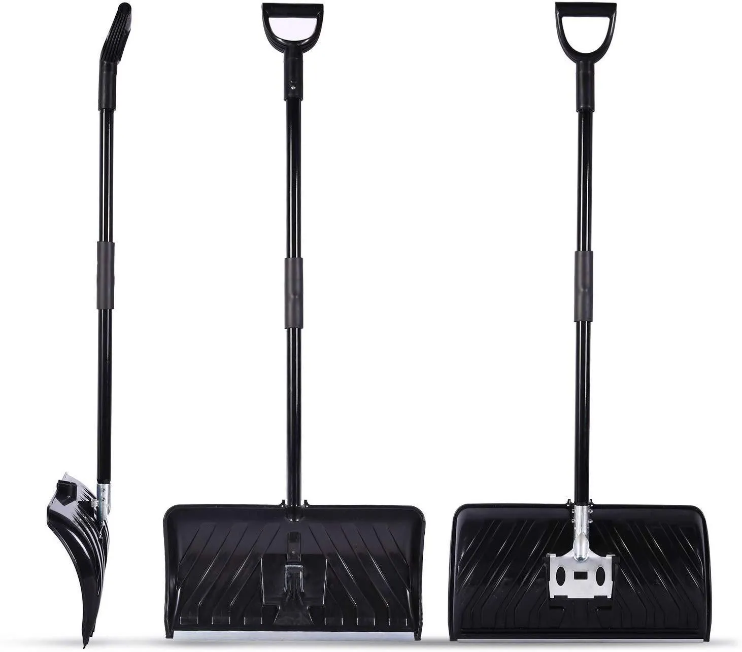 2-in-1 Snow Shovel & Ice Scraper, 55-INCH Collapsible Multipurpose Snow Shovels