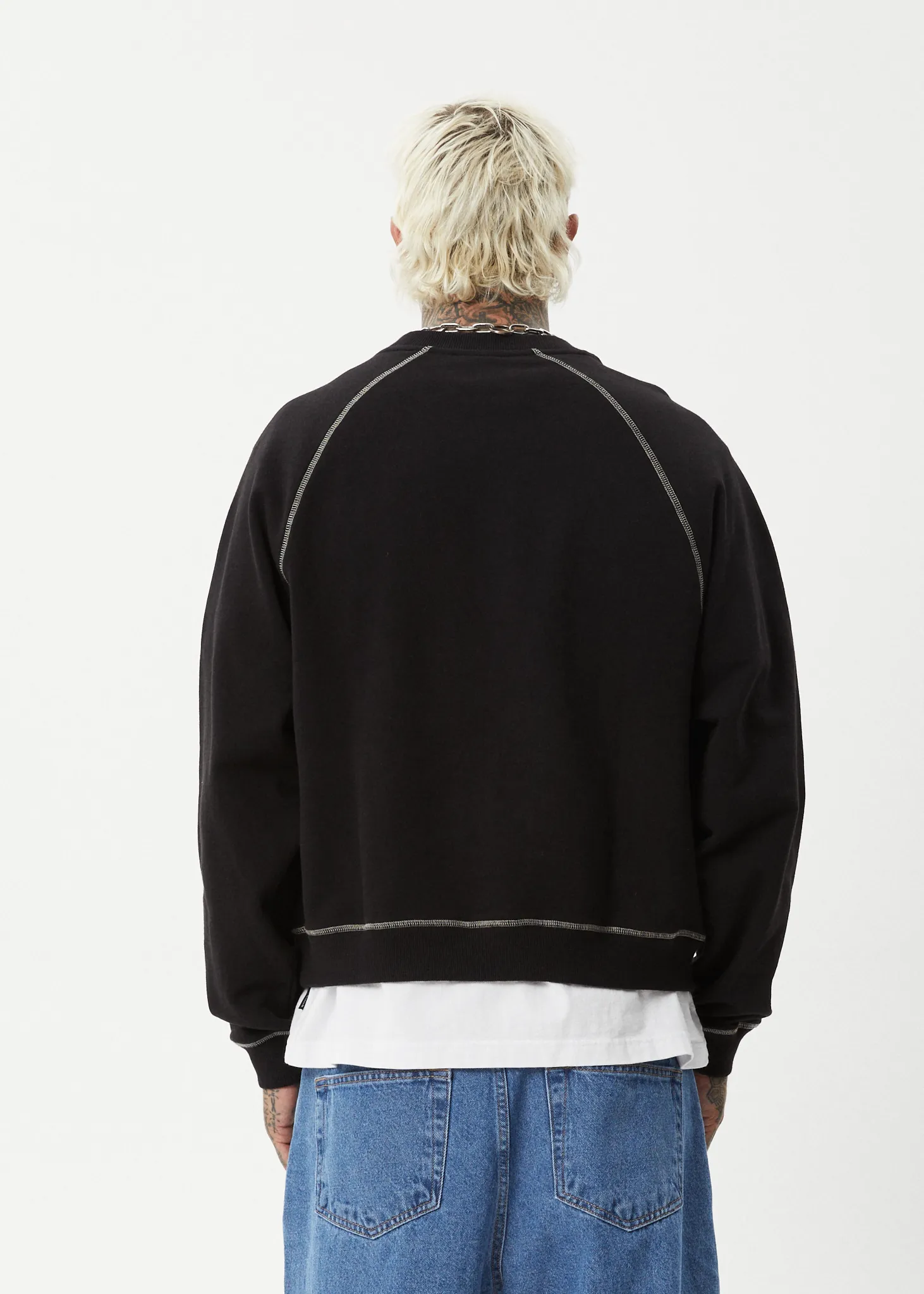 AFENDS Mens Burner - Crew Neck - Black