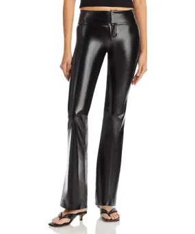 Alice + Olivia Womens Faux Leather Flare Flared Pants