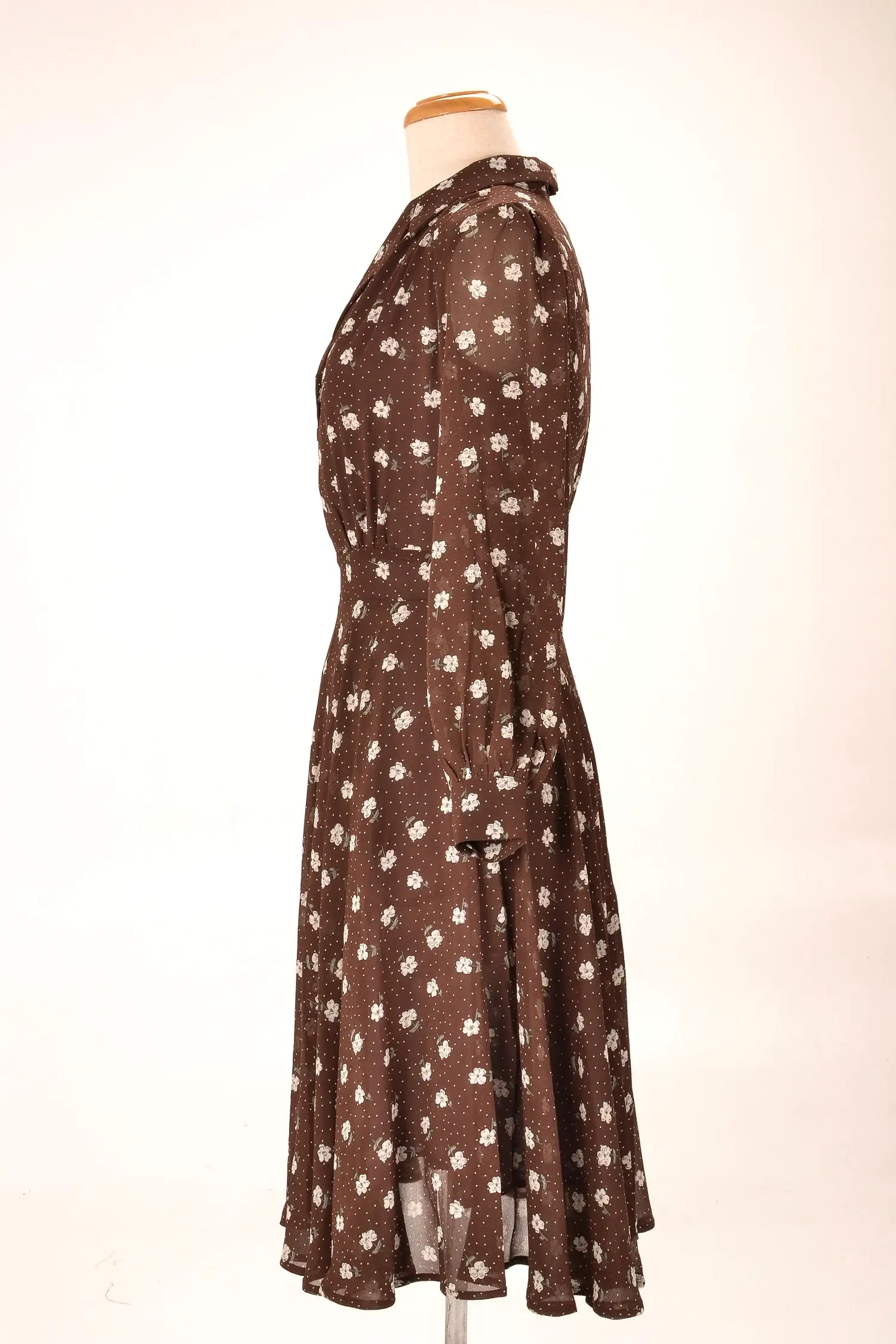 Amber Brown & Cream Floral Dress