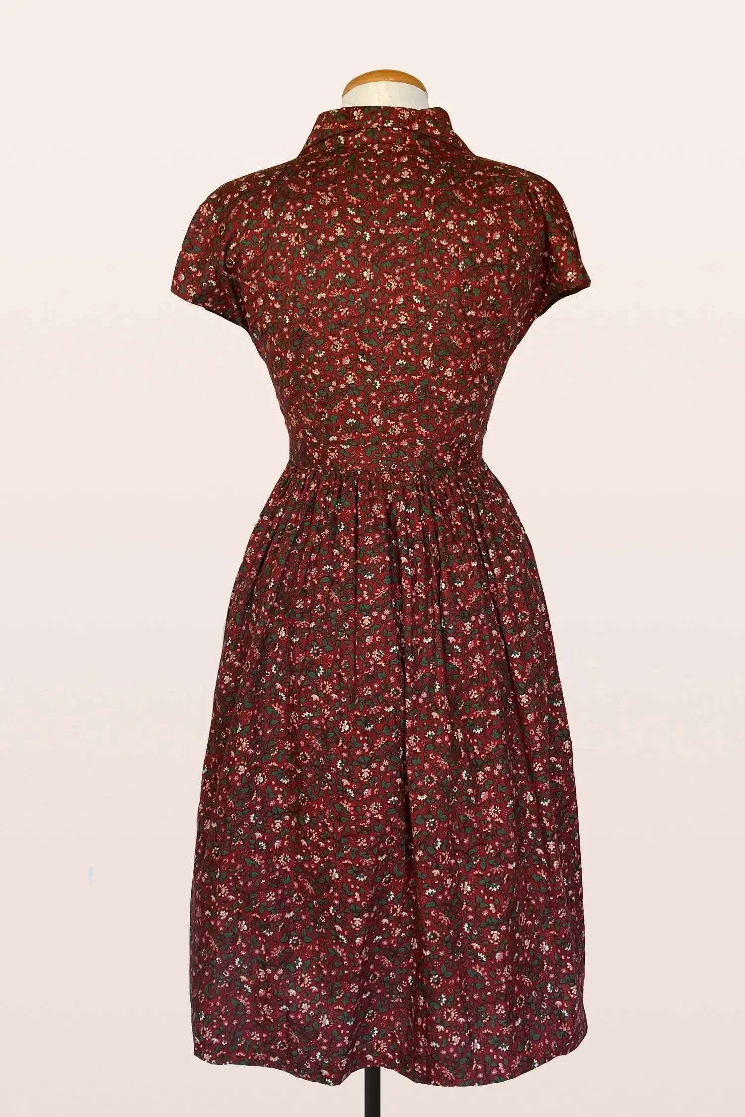 Amilie Mahogany & Bottle Green Floral Dress