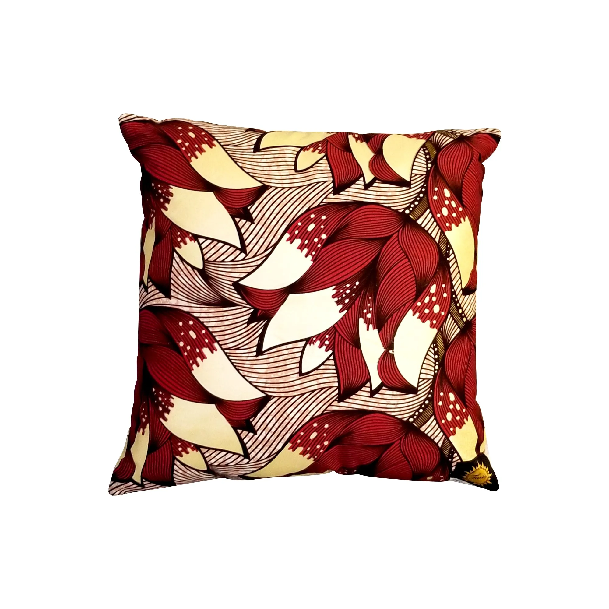 Ankara Square Cotton Pillow Cover & Insert Red