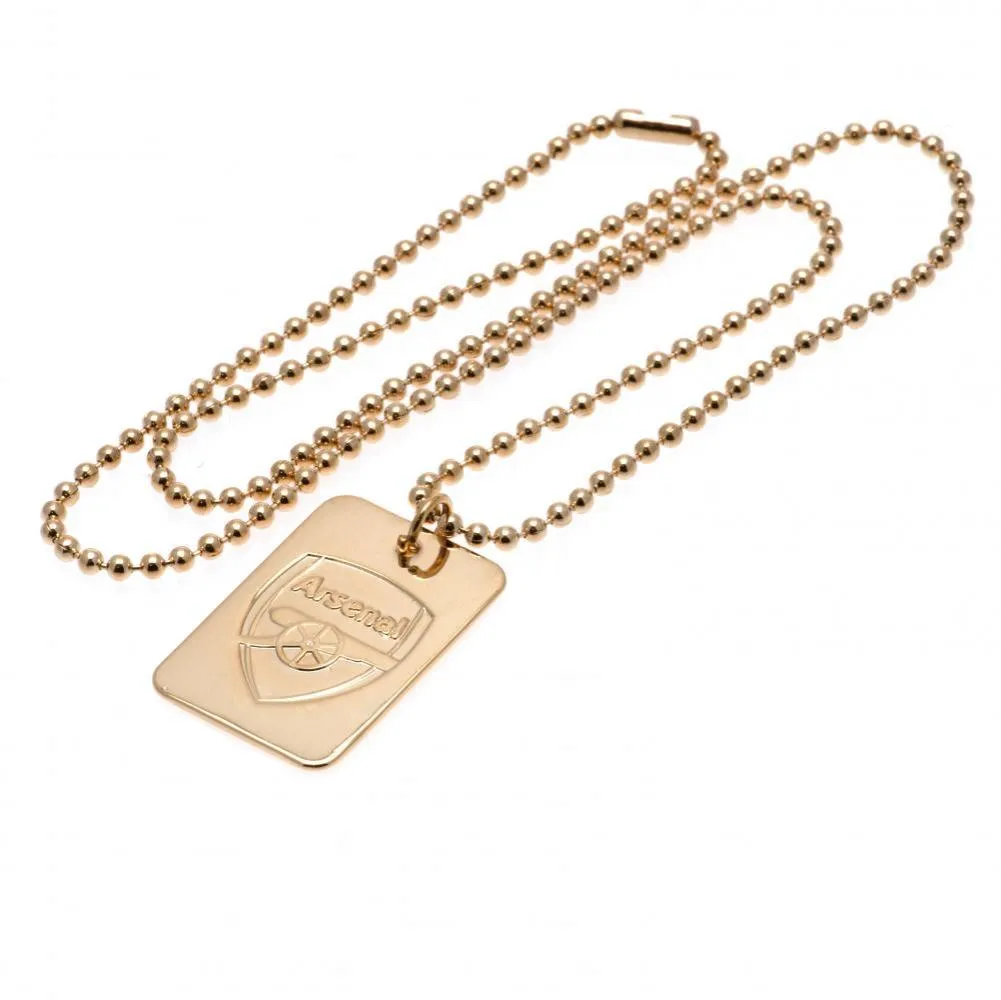 Arsenal FC Gold Plated Dog Tag & Chain