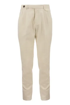 BRUNELLO CUCINELLI Elegant White Cotton Trousers