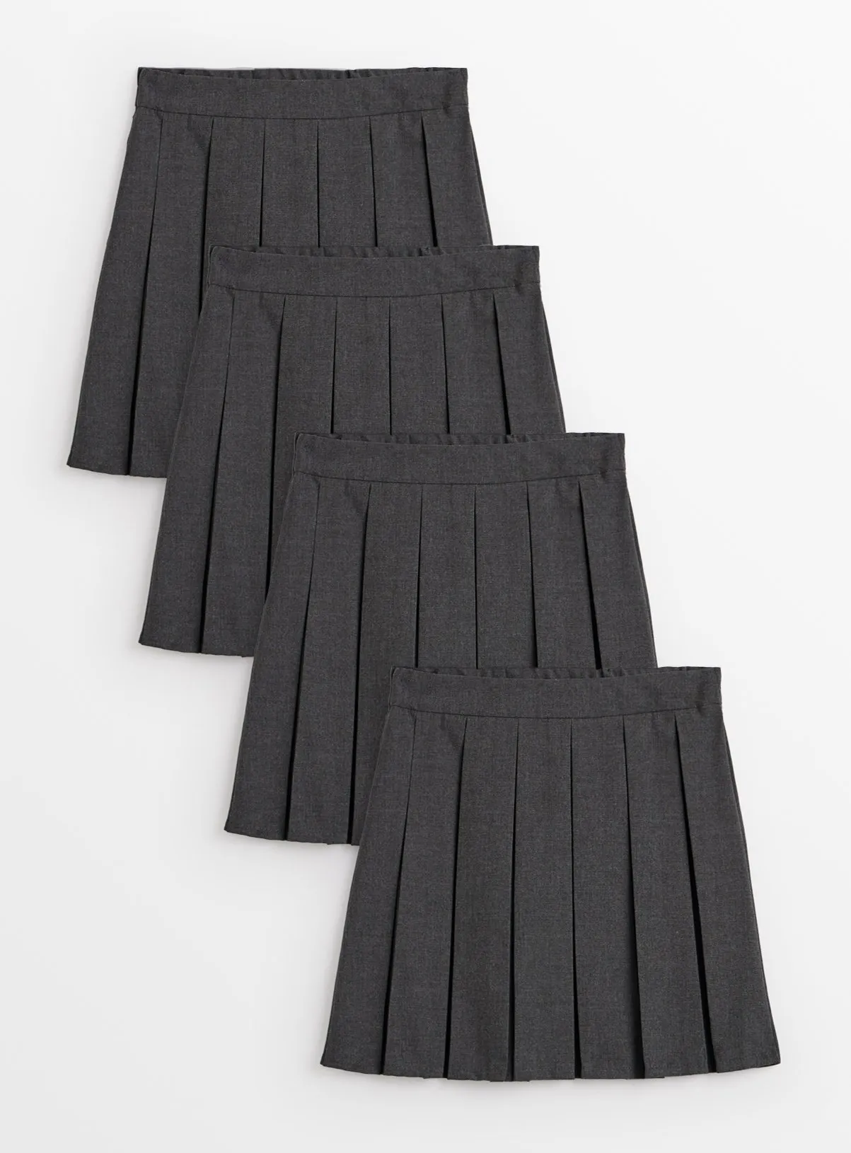 Buy Grey Permanent Pleat Skirts 4 Pack 7 years | Skirts and shorts | Tu