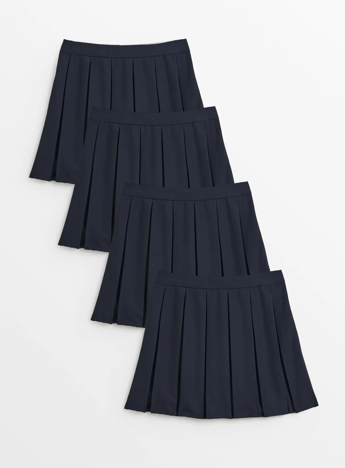 Buy Navy Permanent Pleat Skirts 4 Pack 10 years | Skirts and shorts | Tu