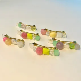 Candy pearl barrettes