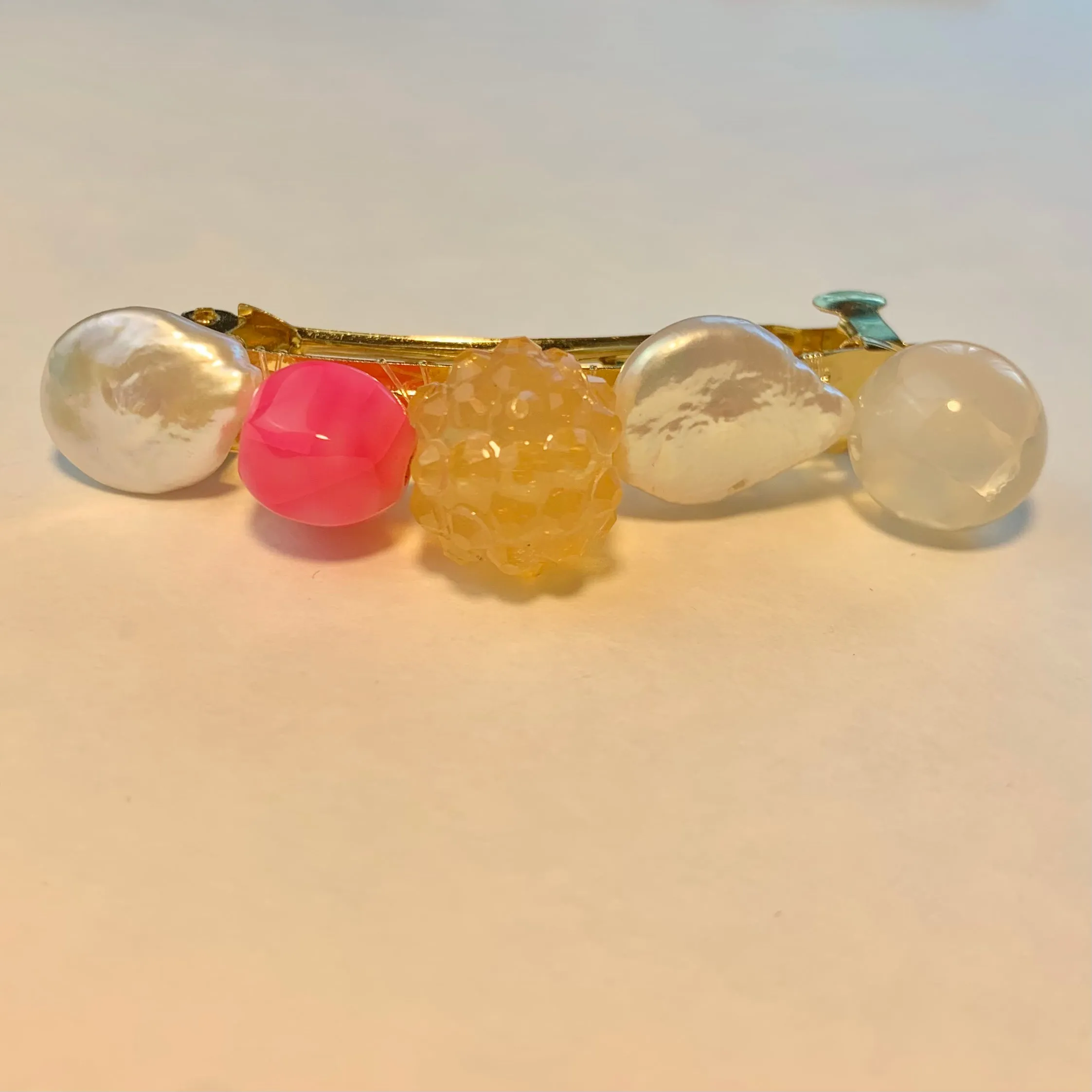 Candy pearl barrettes