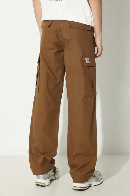 Carhartt WIP cotton trousers Regular Cargo Pant brown color I032467.1ZD02