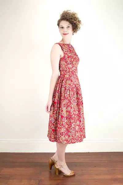 Cherise Red Floral Dress