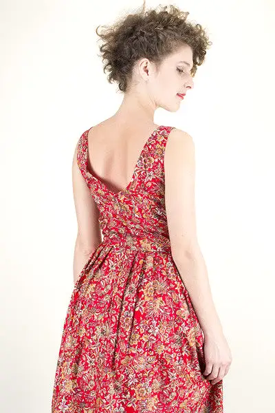 Cherise Red Floral Dress