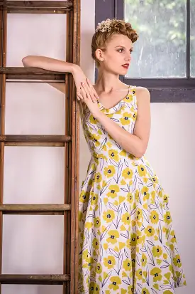 Chita Mustard & Cream Floral Dress