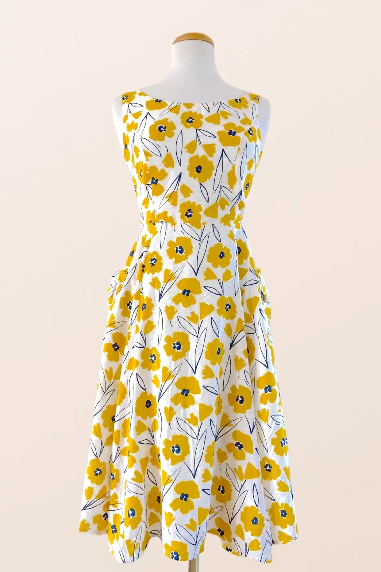 Chita Mustard & Cream Floral Dress