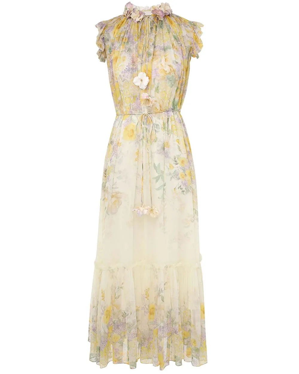 Citrus Garden Print Natura Flutter Dress