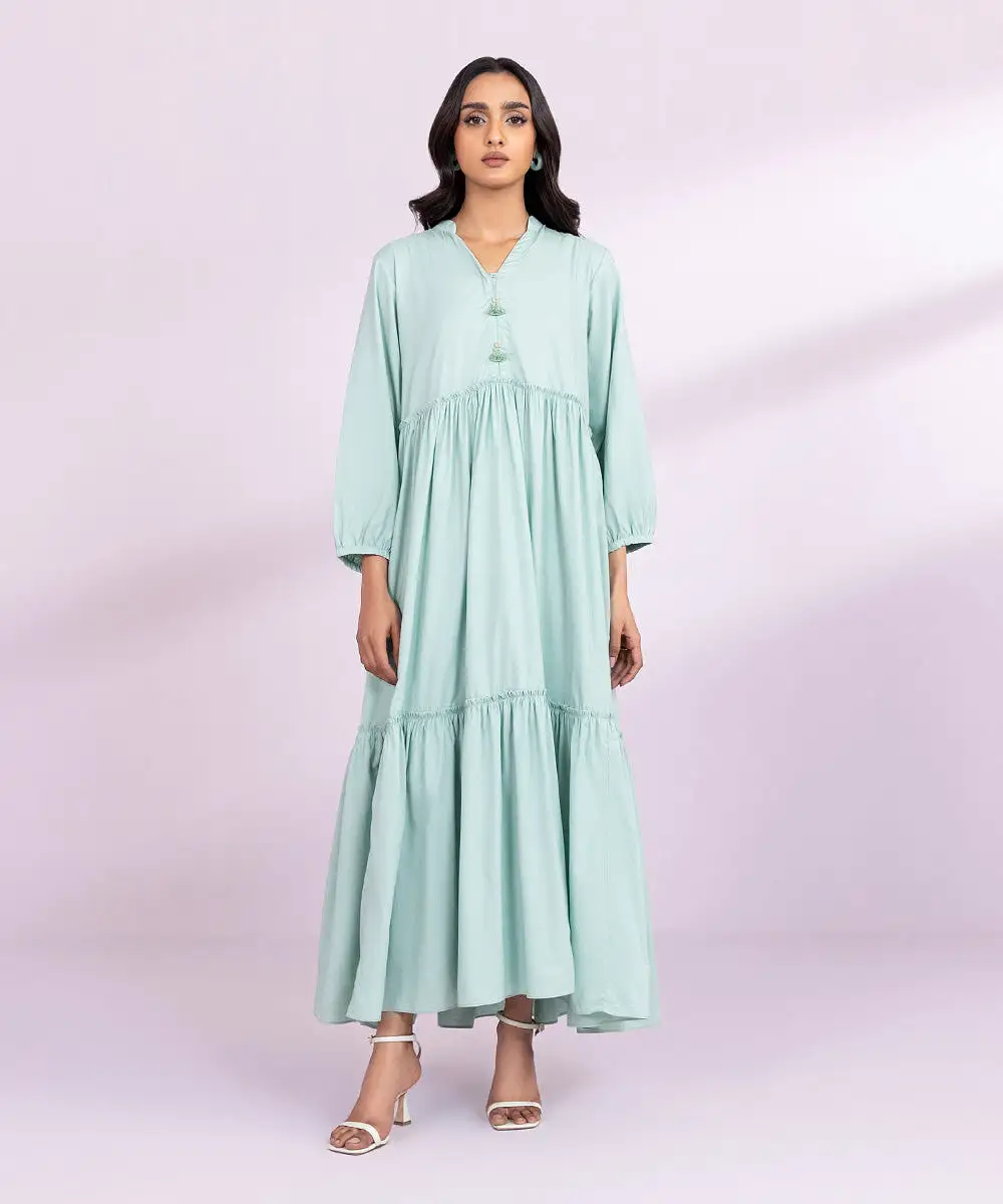 Cotton Viscose Tier Dress