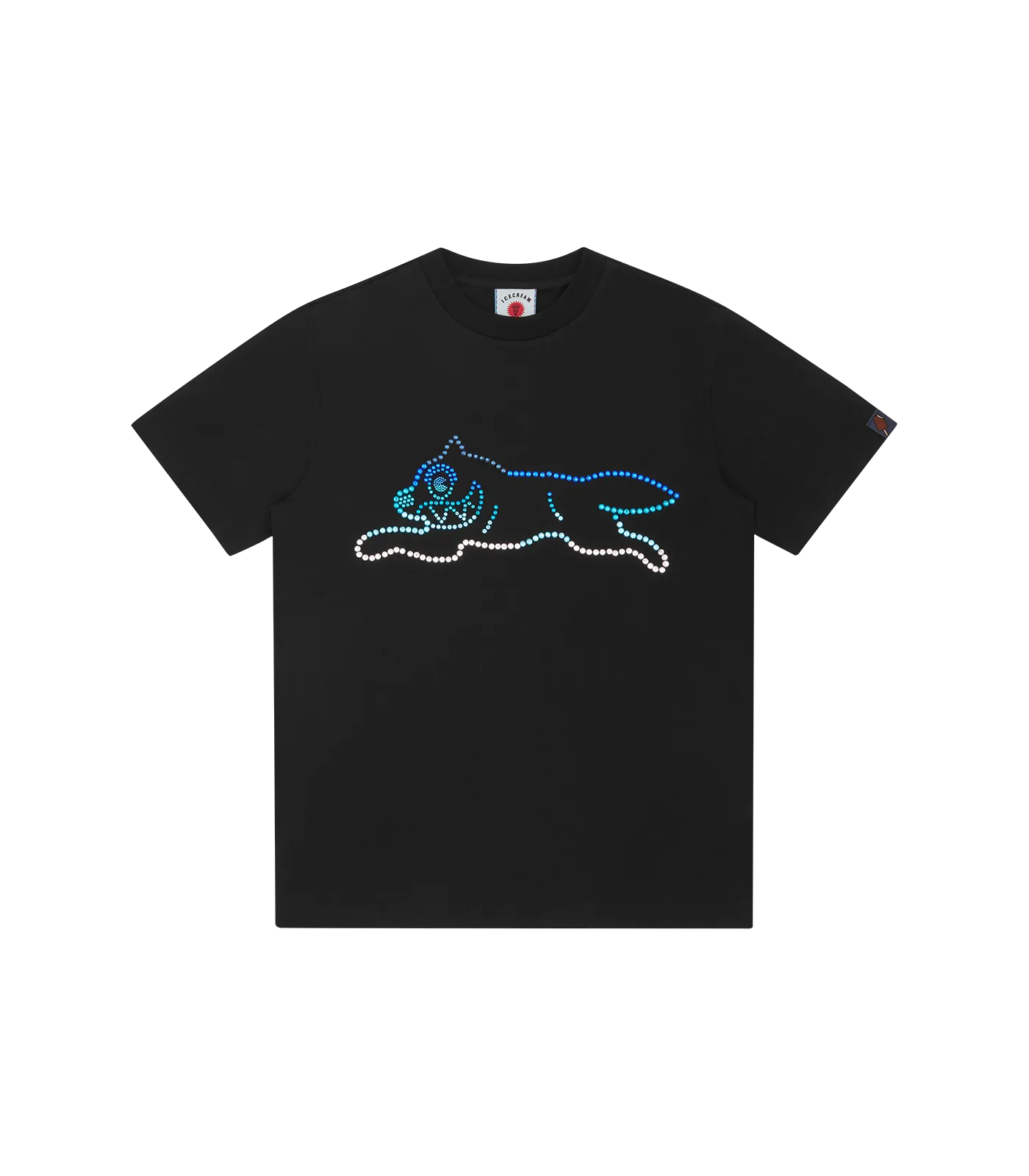 CRYSTAL RUNNING DOG T-SHIRT - BLACK