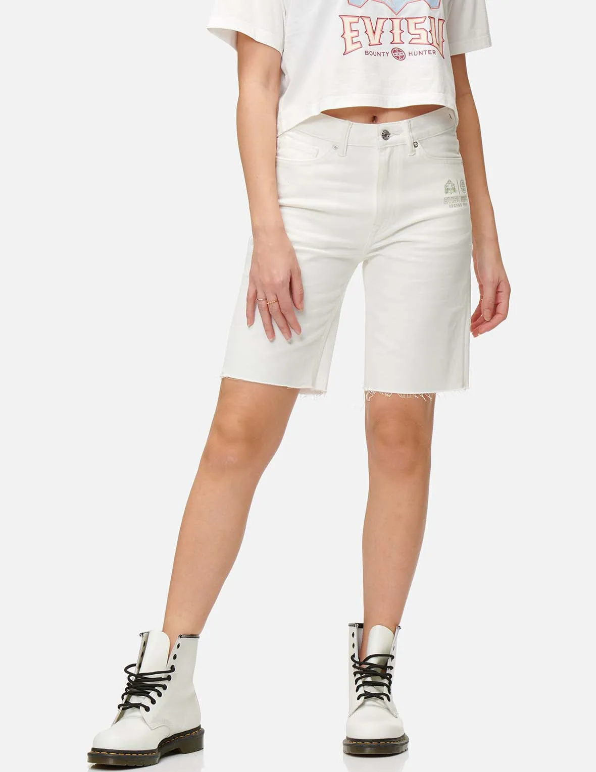 Daicock White Denim Shorts