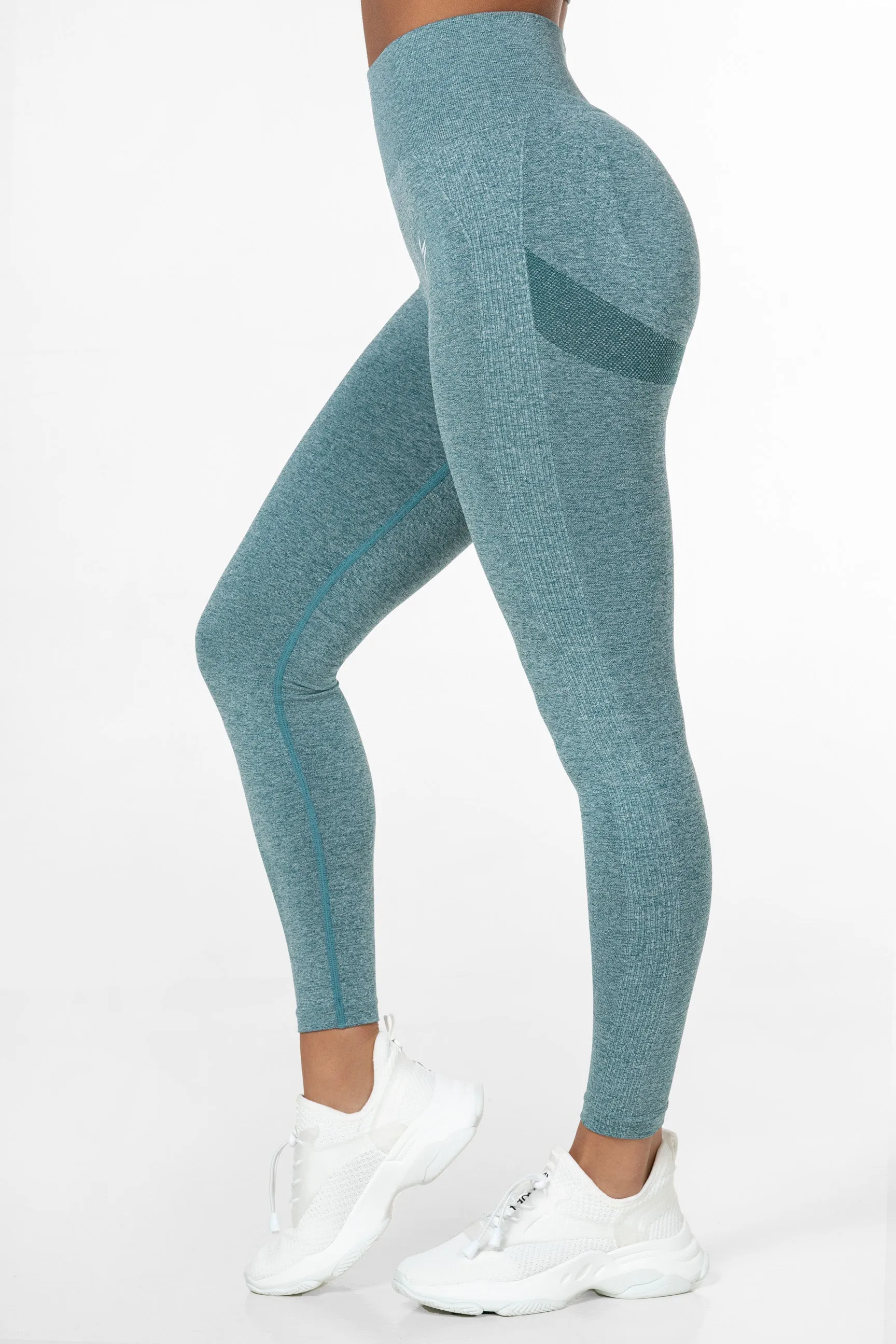 Dark Green Peachy Scrunch Leggings