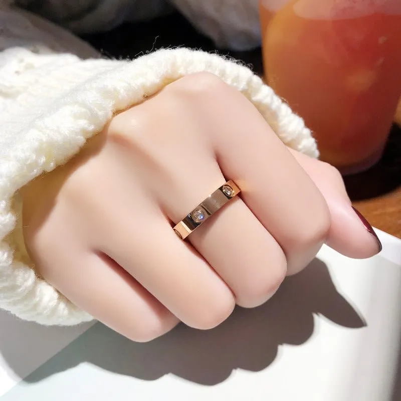 Diamond Band Ring - Rose Gold