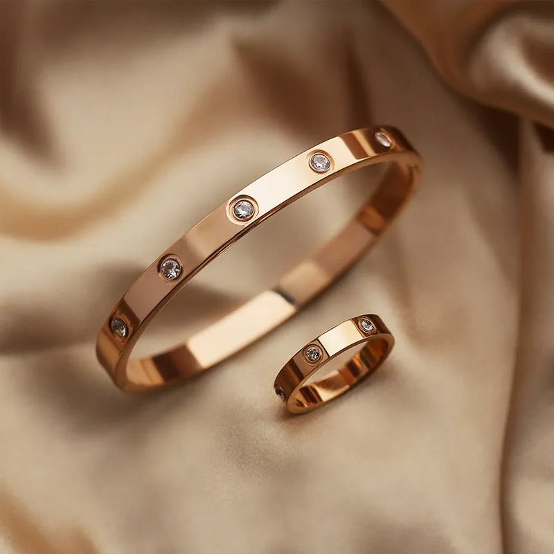 Diamond Band Ring - Rose Gold