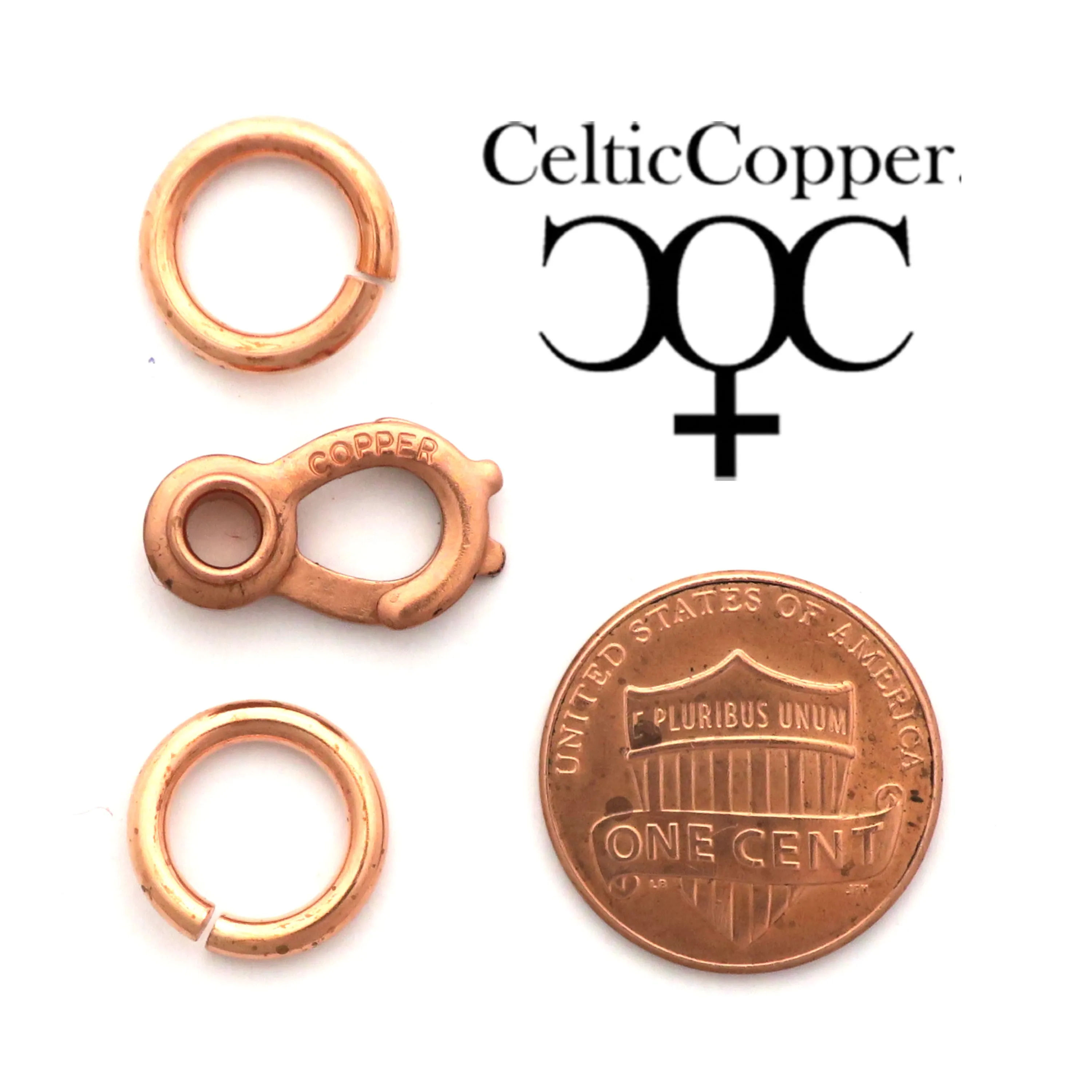 DIY Copper Jewelry Chain Making Kit / 36” Bulk 13mm Solid Copper Curb Chain / 5 Sets Sisterhook Clasps