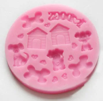 Dog Doghouse Bone Mini Silicone Mold I Love Dogs Theme, Resin Fondant Molds Sugar Craft Tools Chocolate Mould Cake Decorating Mo