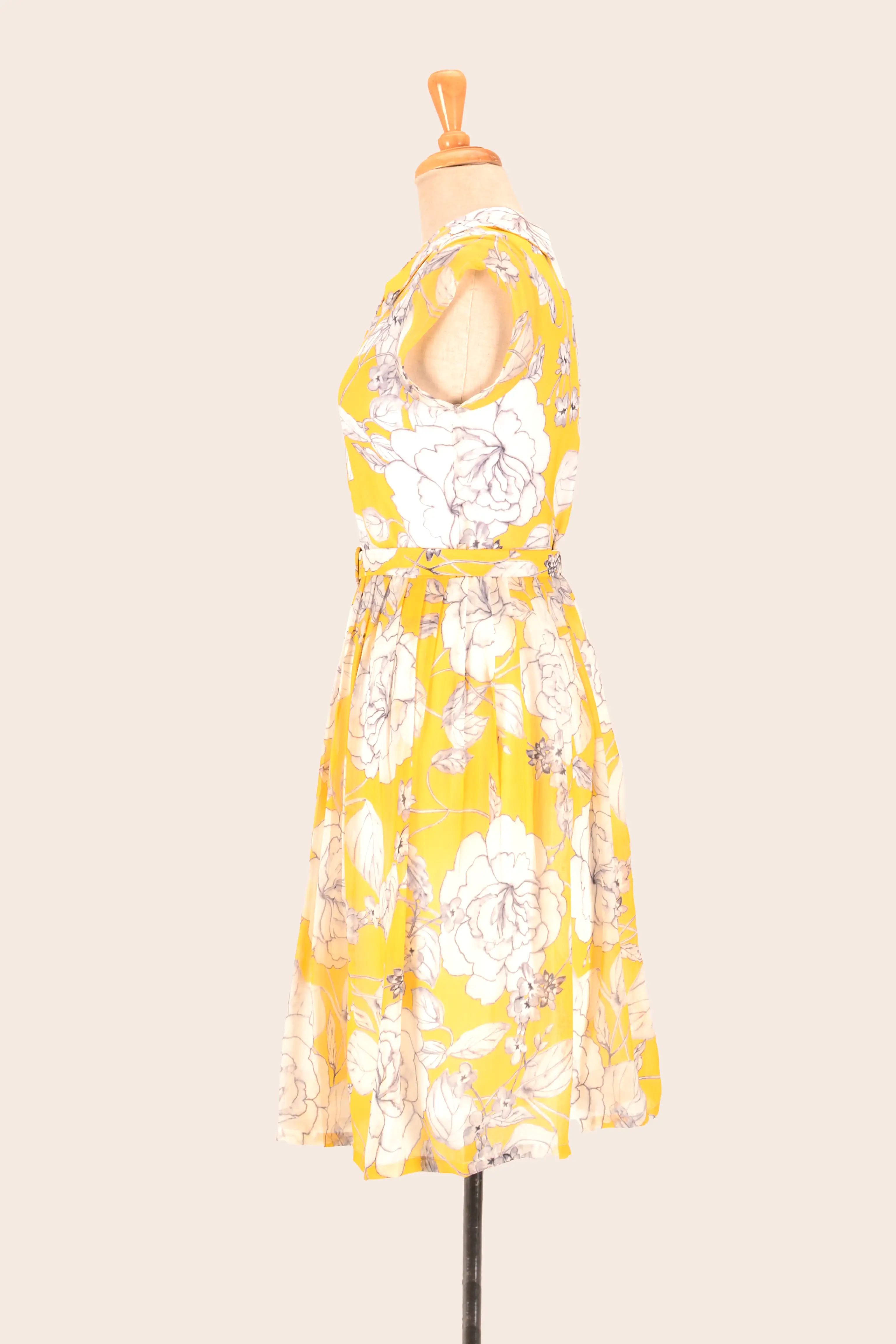 Ellen Custard & Cream Floral Dress