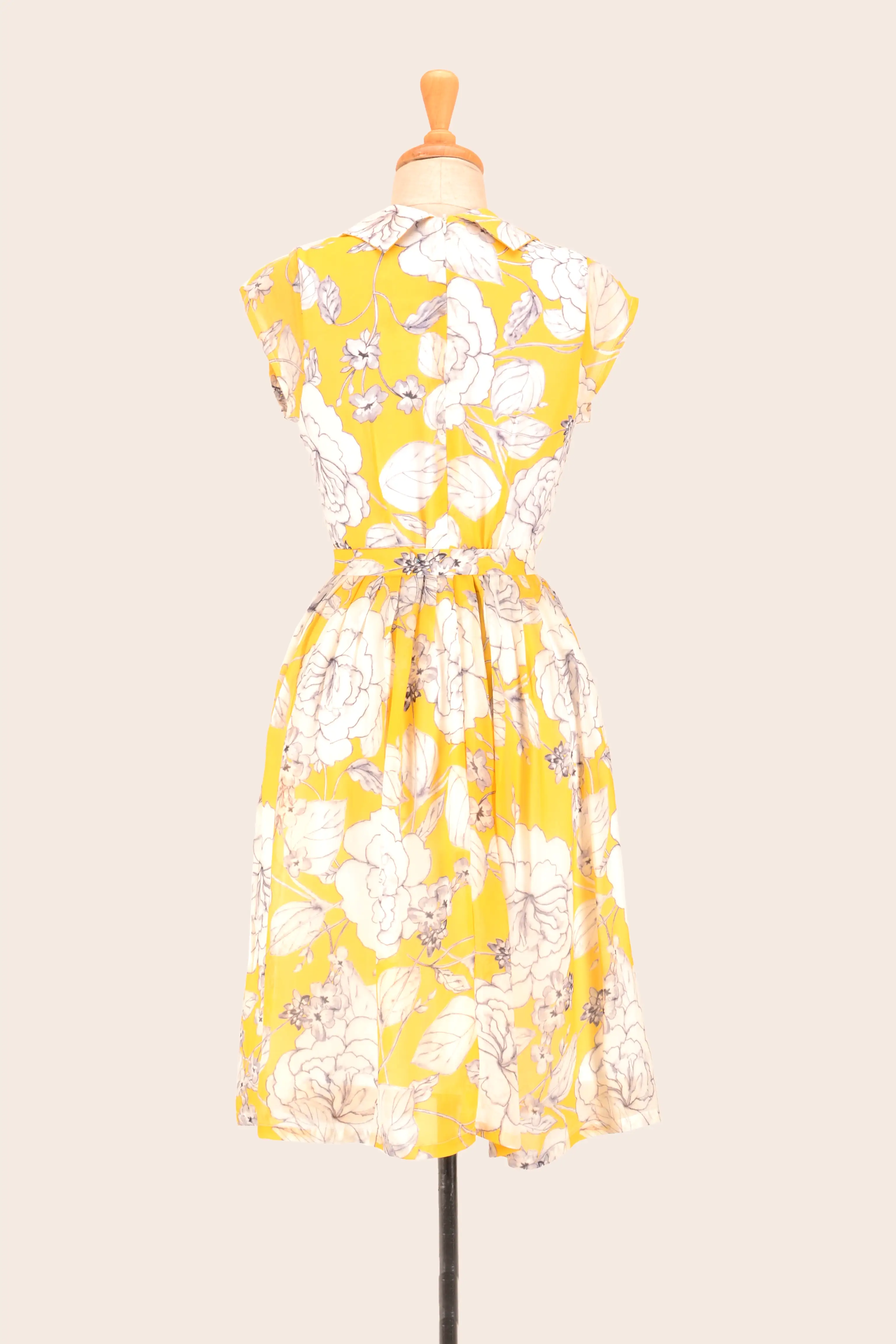 Ellen Custard & Cream Floral Dress