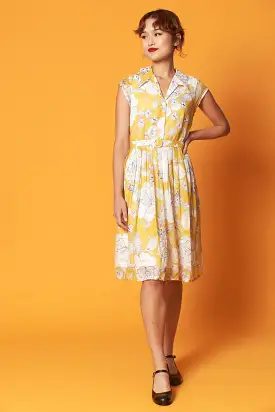 Ellen Custard & Cream Floral Dress