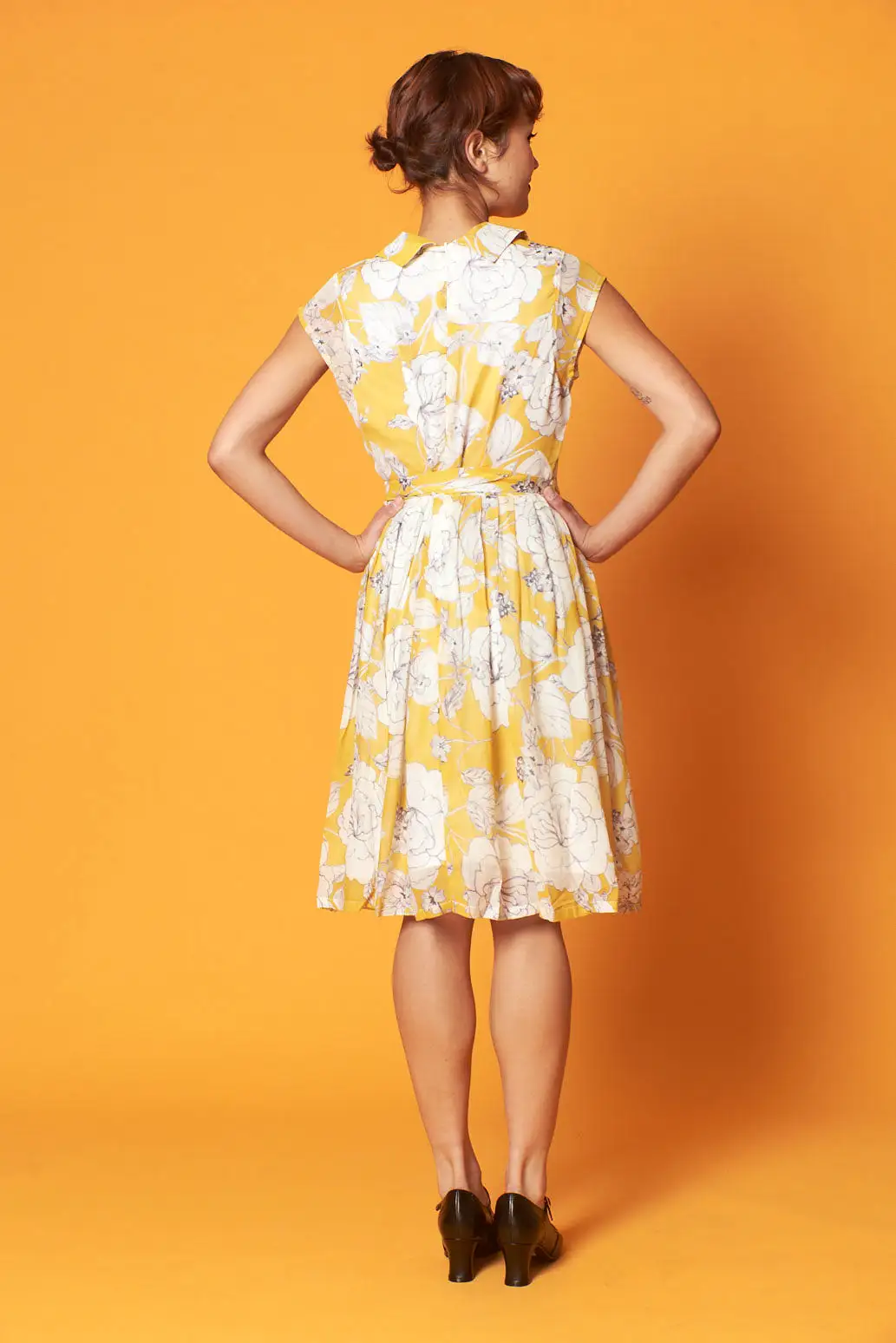 Ellen Custard & Cream Floral Dress