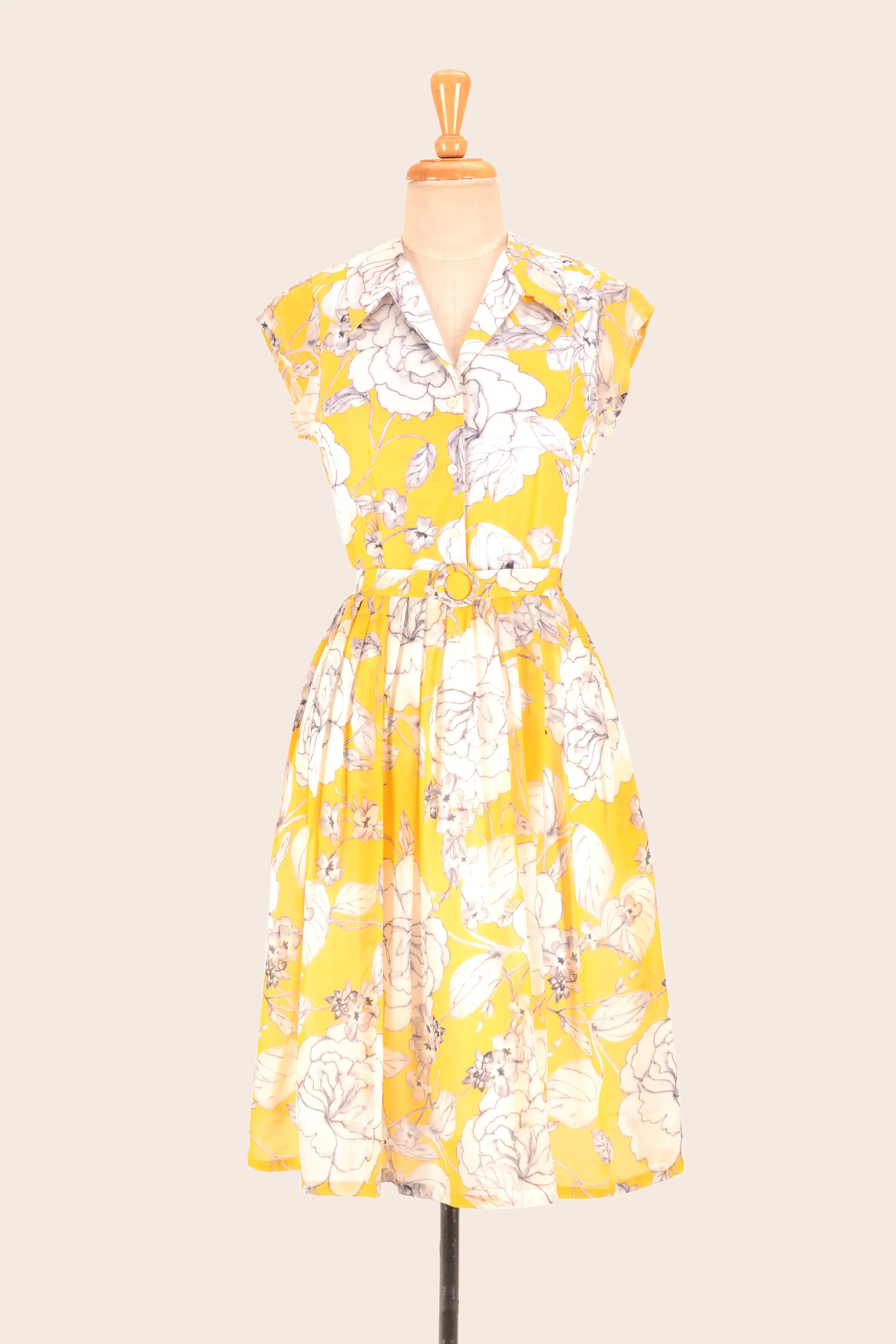 Ellen Custard & Cream Floral Dress