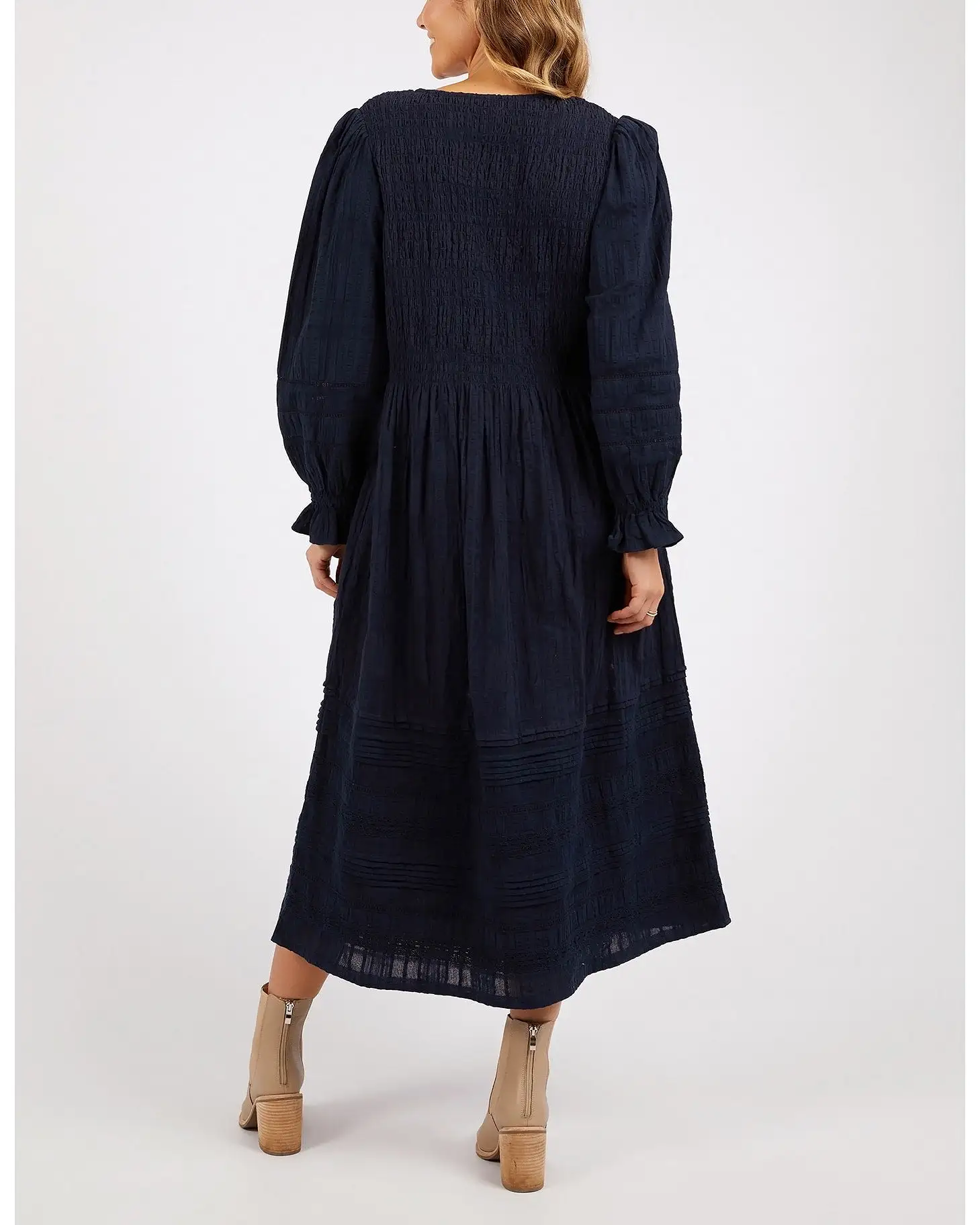 Elm - Fennel Cotton Dress - Navy