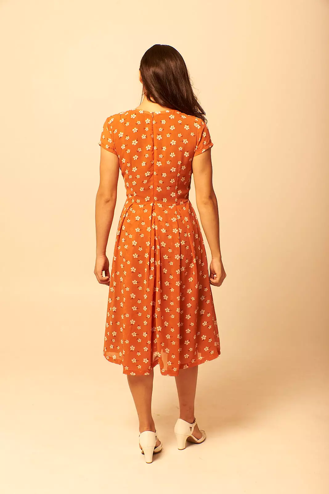 Enchanted Orange Floral Dress