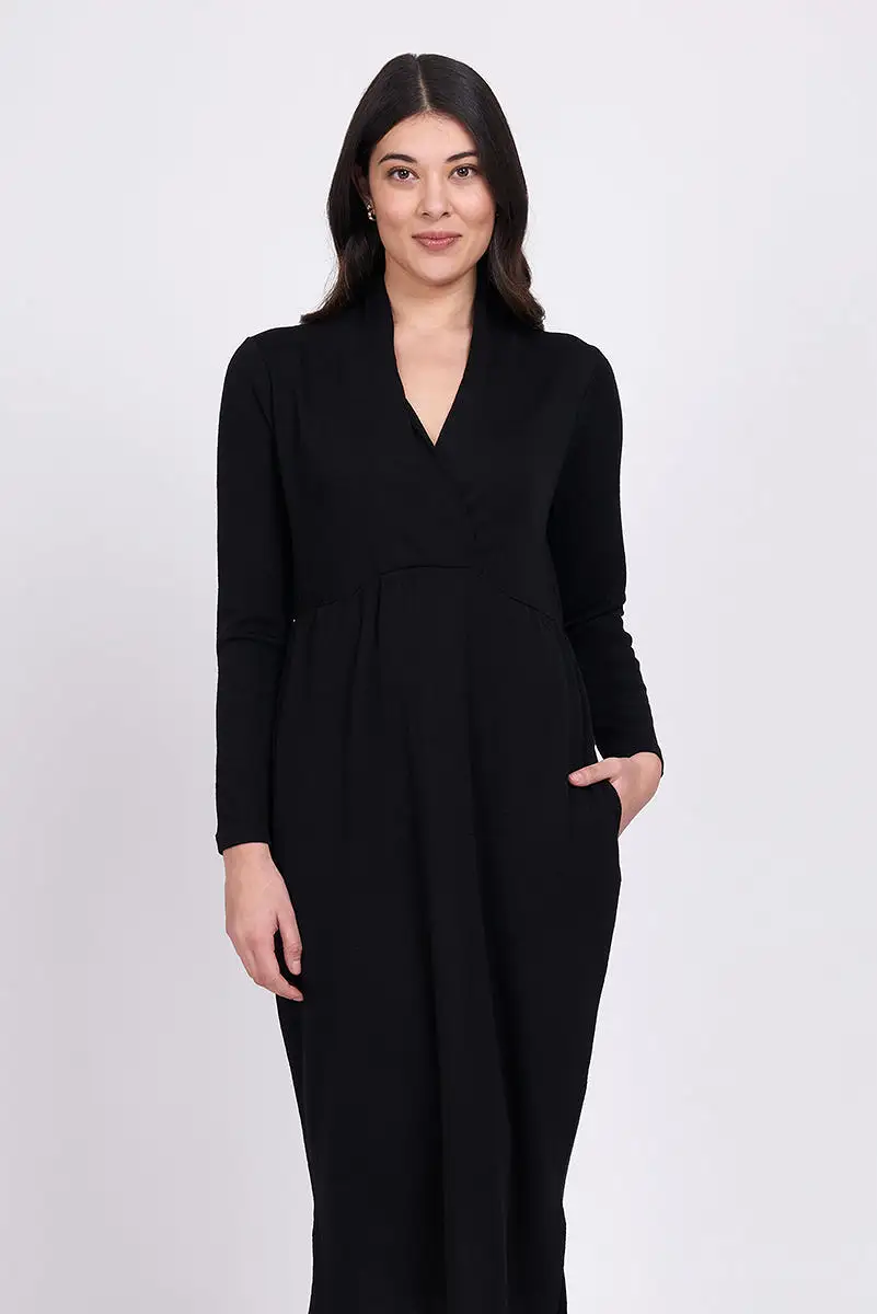 Foil - Wrap Me Up Merino Dress - Black