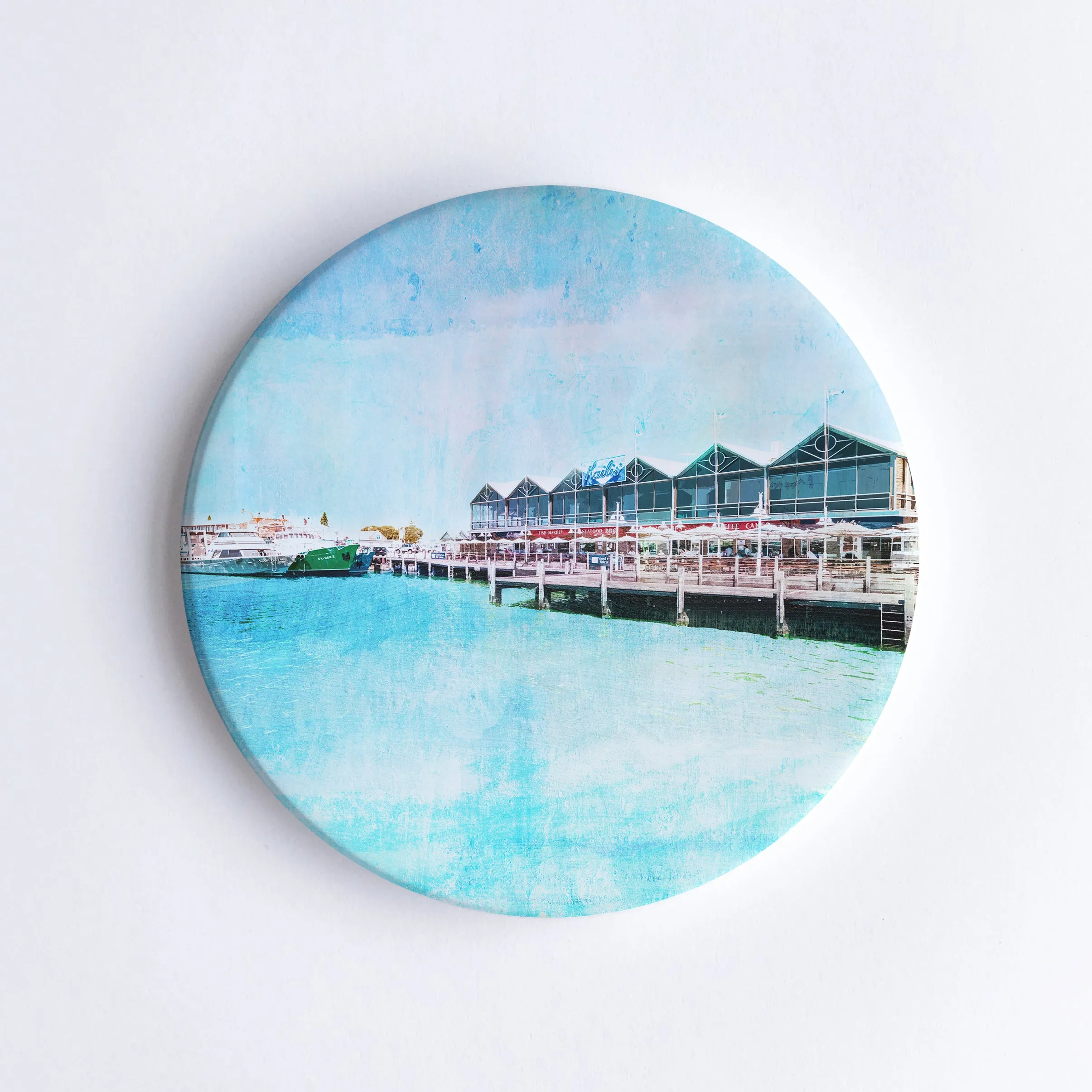 Fremantle Fishing Boat Harbour Ceramic Coaster