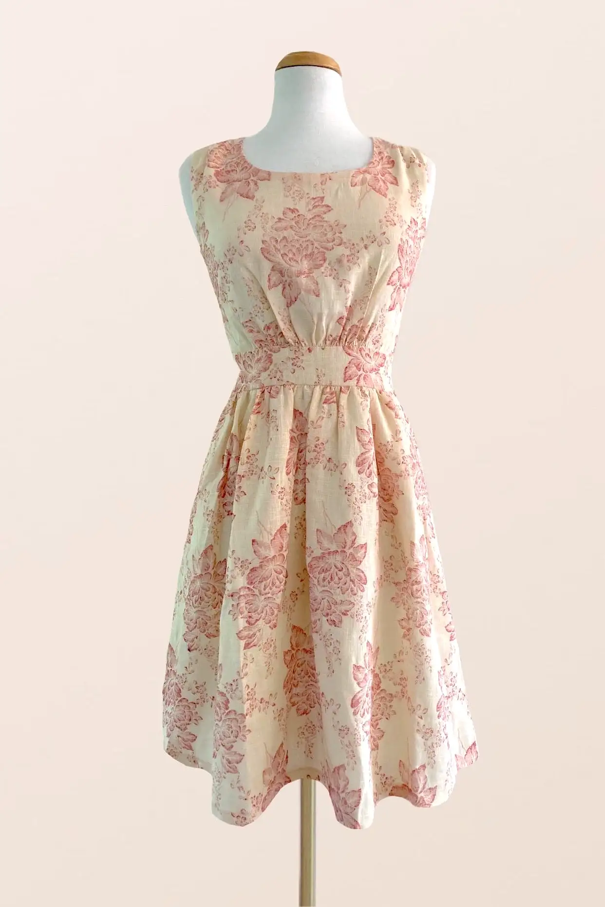 French Linen Floral Dress