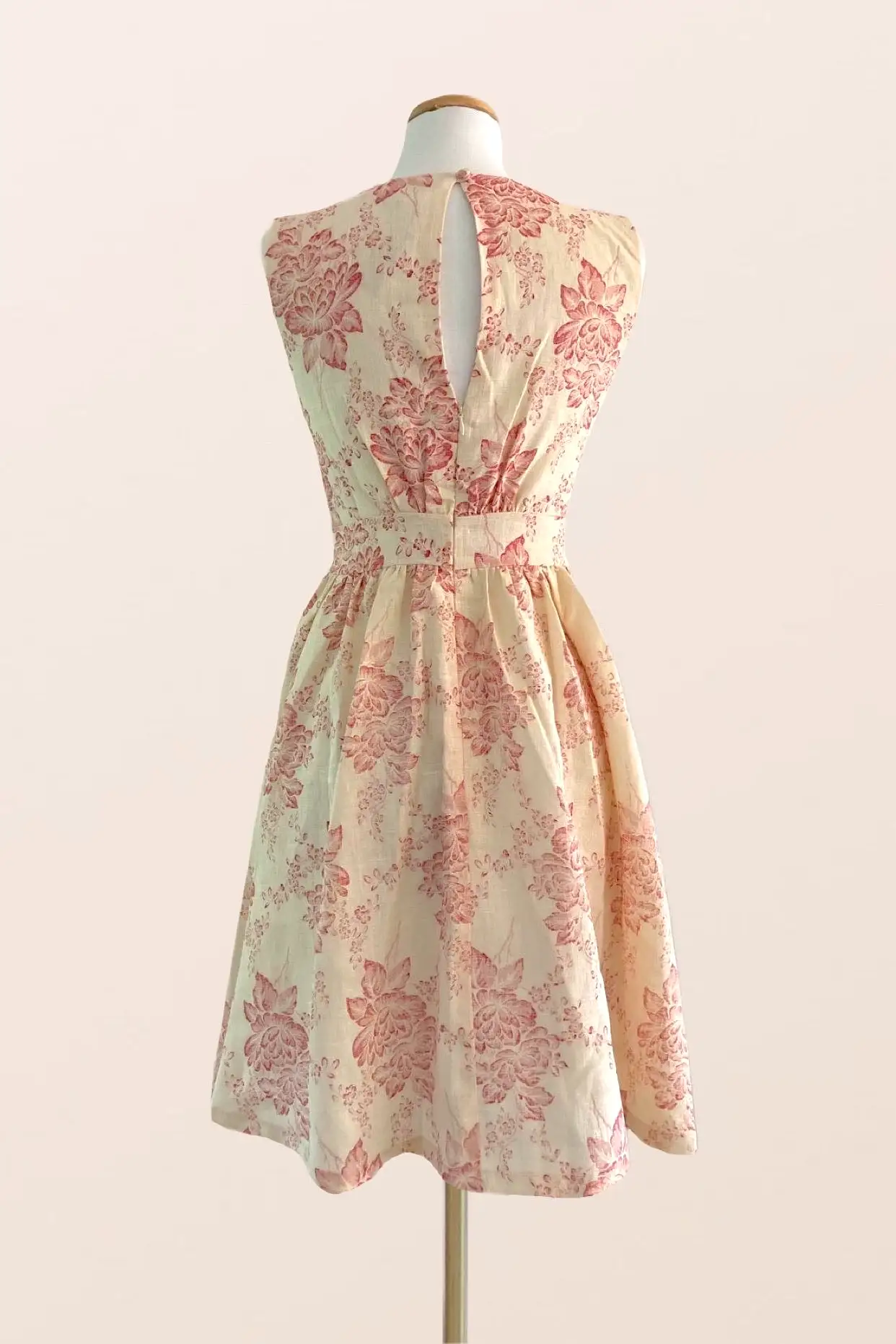 French Linen Floral Dress