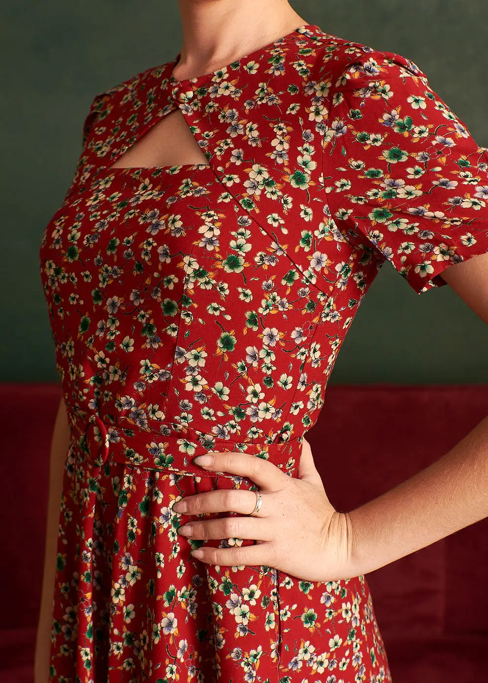 Ginger Burgundy Floral Dress