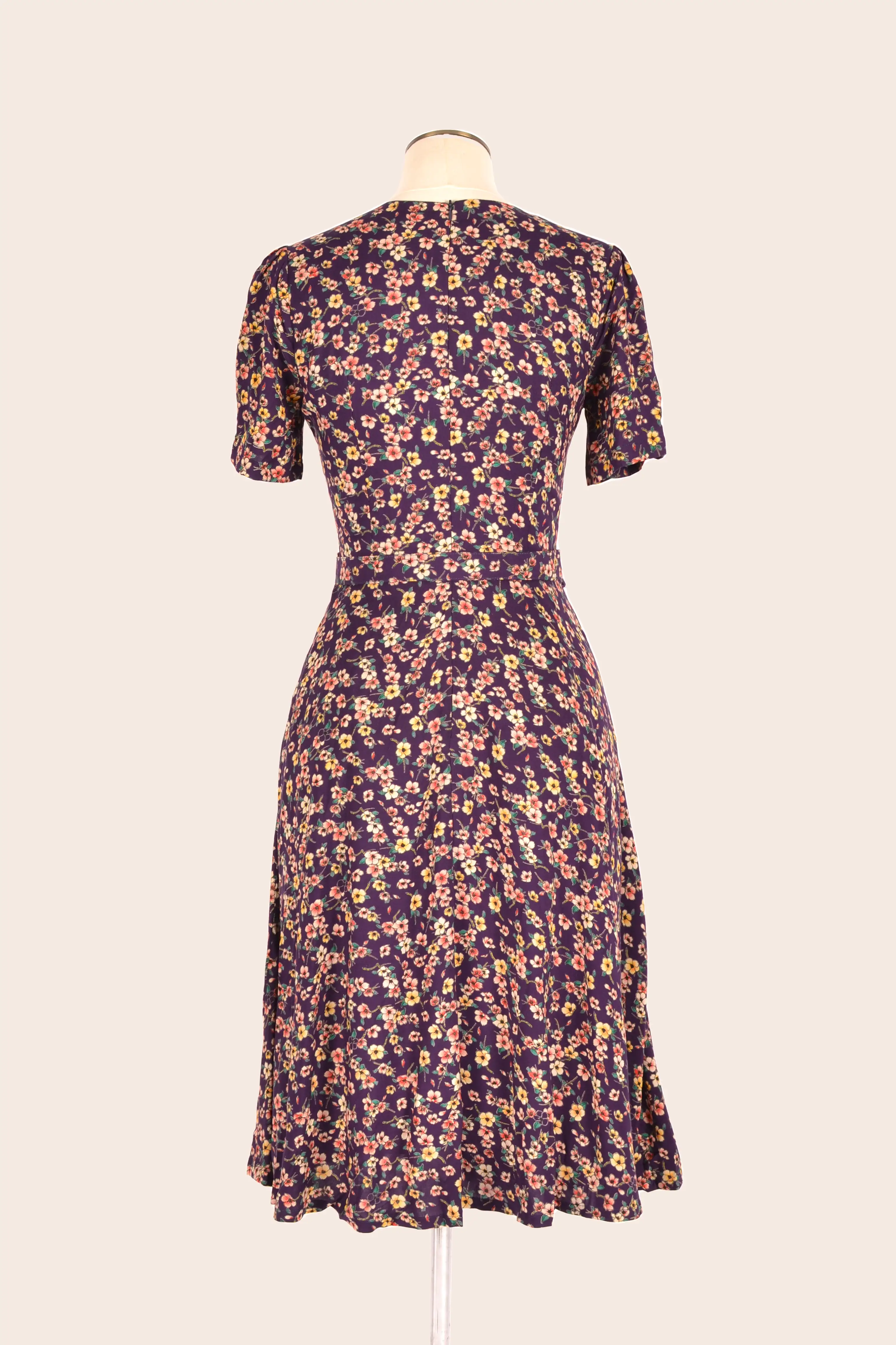 Ginger Purple Cherry Floral Dress