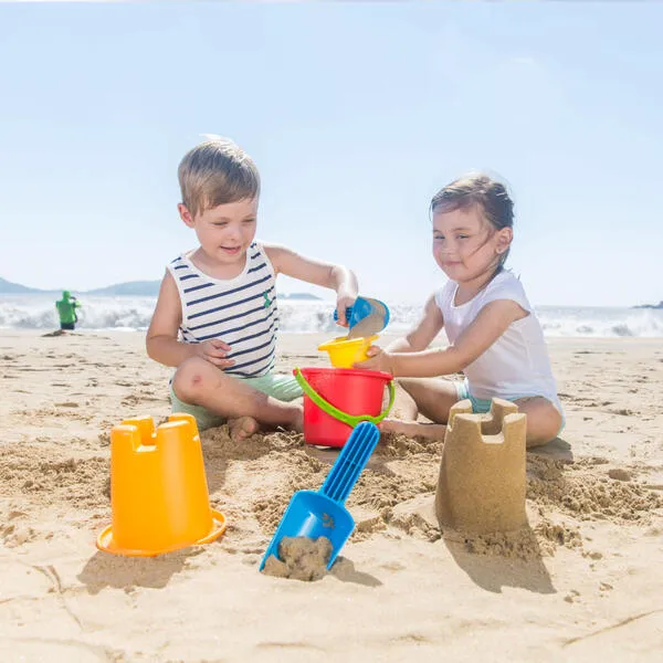 Hape 5-In-1 Beach Set W/ Buckets & Shovels