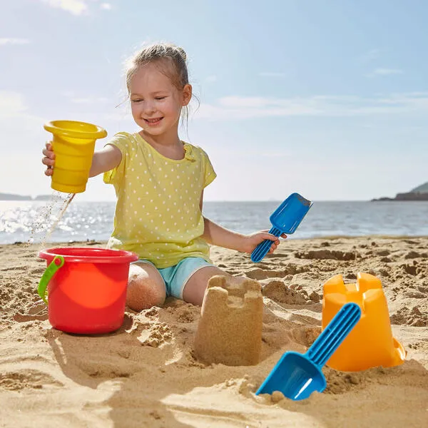 Hape 5-In-1 Beach Set W/ Buckets & Shovels