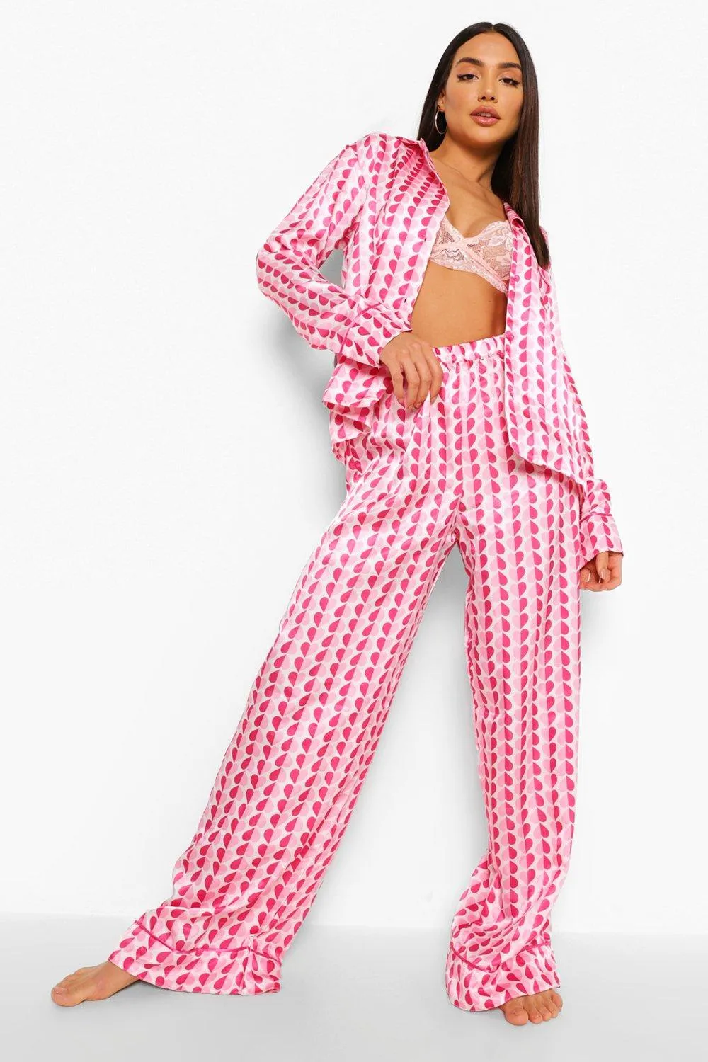 Heart Satin Pajamas