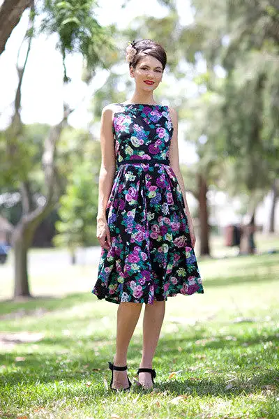 Jacki Floral Dress - Black