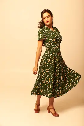 Jenny Green & Cream Floral Dress