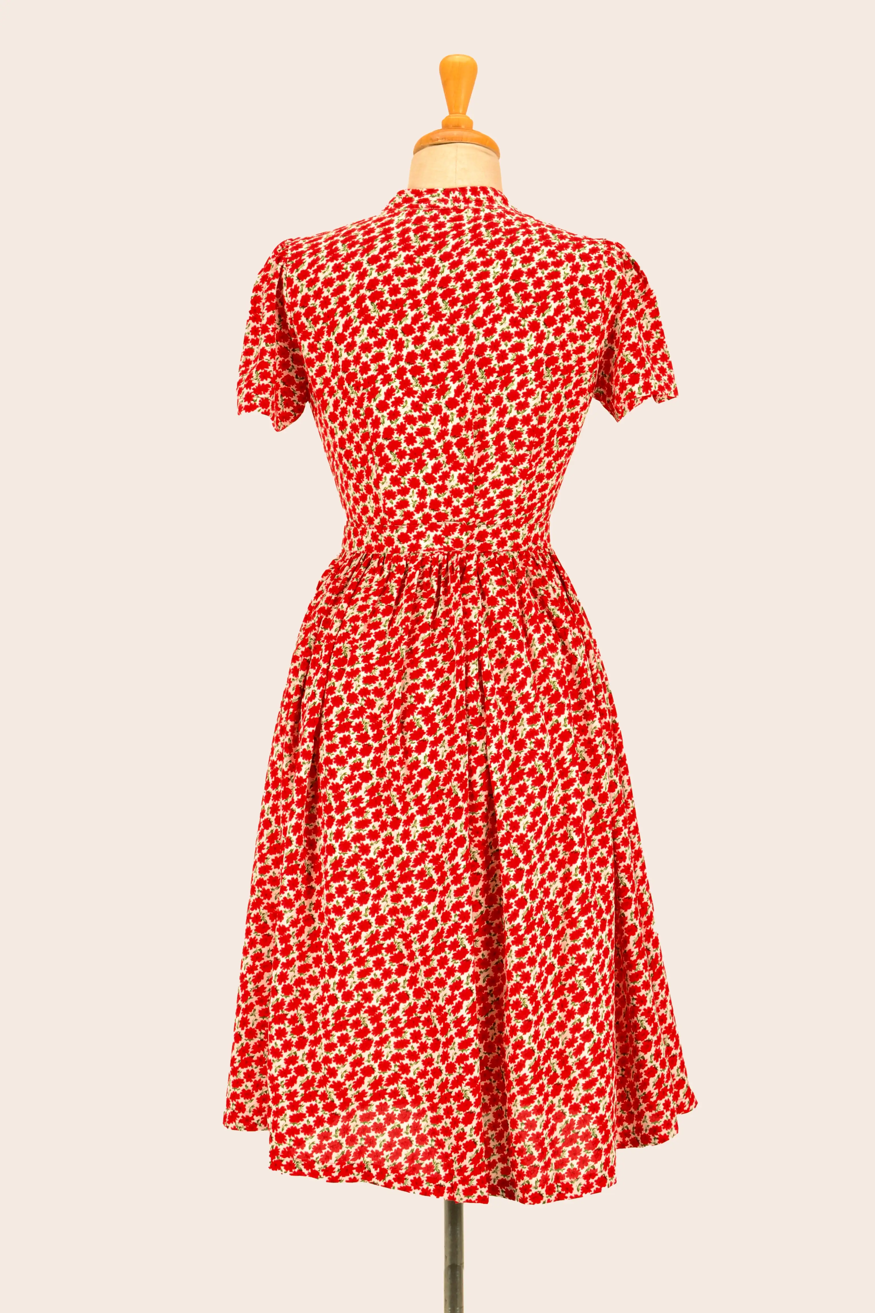 Jenny Red Carnation Floral Dress