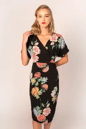 Jill Black & Green Floral Dress