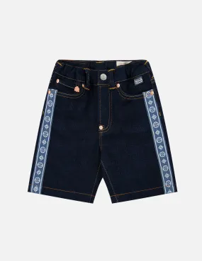 Kamon Jacquard Tape Denim Shorts