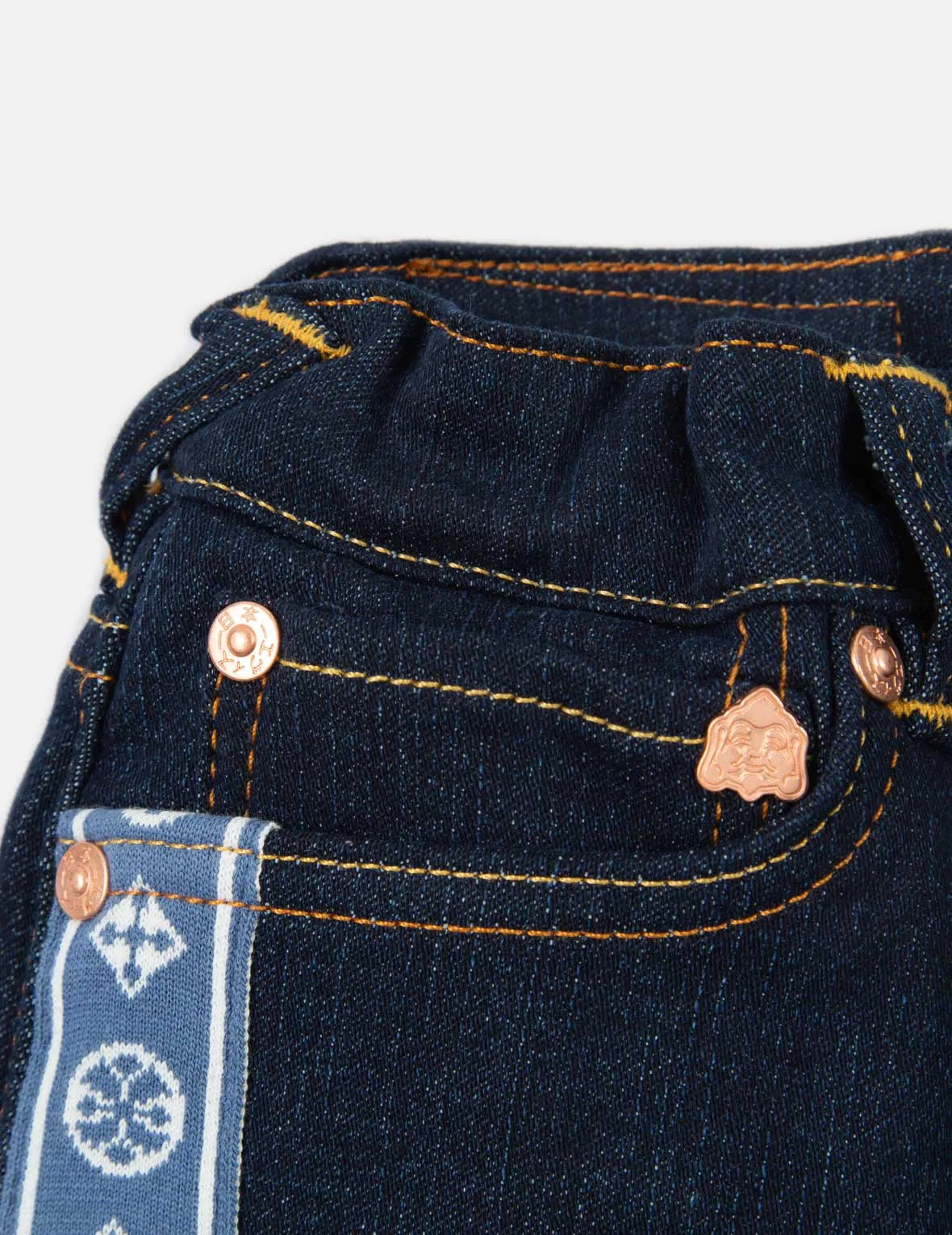 Kamon Jacquard Tape Denim Shorts